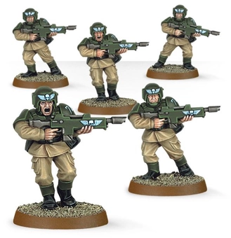  «Набор миниатюр Games Workshop Warhammer 40,000 Easy to Build: Astra Militarum Cadians (99120105071)», бренда Games Workshop - фото №2 - миниатюра