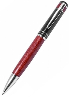  «Ручка шариковая Gianni Terra Red черная 1 мм красно-черный корпус в футляре (HH8198/B)» - фото №1 - миниатюра