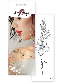«Тимчасові тату Arley Sign Квіти говорять. Love (1213-1)», бренда Arley Sign - фото №1 - миниатюра