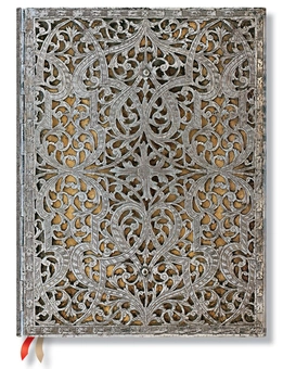  «Записная книжка Paperblanks Серебряная филигрань Натураль средняя нелинованная (PB1930-5)», бренда Paperblanks - фото №1 - миниатюра