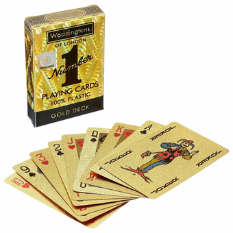 «Гральні карти Classic Gold Waddingtons No.1», бренду Winning Moves - фото №1 - мініатюра