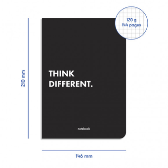  «Блокнот Orner Think Different Чорний (orner-1299)», бренда Orner - фото №2 - миниатюра