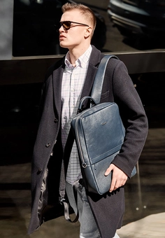  «Рюкзак BlankNote Foster Темно-синий (BN-BAG-39 -navy-blue)», бренда BlankNote - фото №6 - миниатюра