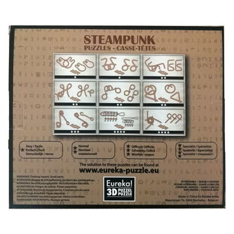  «Набір головоломок Eureka 3D Puzzle 9 Steampunk Puzzles Brown set (473206)», бренду Eureka 3D Puzzle - фото №4 - мініатюра