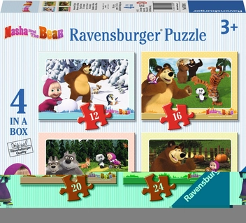  «Пазл 4 в 1 Маша и медведь Ravensburger (07028R) », бренда Ravensburger - фото №2 - миниатюра