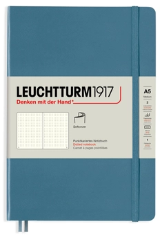  «Блокнот Leuchtturm1917 Rising Colours Stone Blue Точка (363399)», бренда Leuchtturm1917 - фото №1 - миниатюра