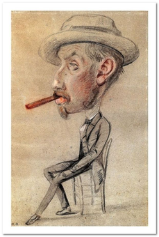 «Открытка Claude Monet - Caricature of a Man with a Big Cigar (CM01)», бренда Artistic Card - фото №1 - миниатюра