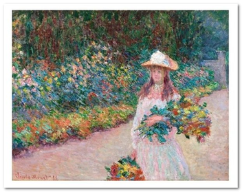  «Открытка Claude Monet - Young Girl in the Garden at Giverny (CM10)», бренда Artistic Card - фото №1 - миниатюра