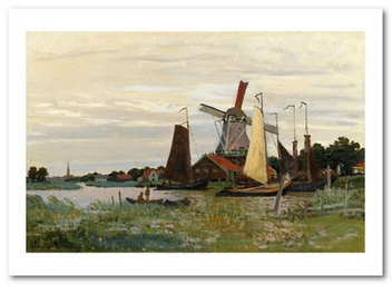 «Открытка Claude Monet - A Mill at Zaandam (CM131)», бренда Artistic Card - фото №1 - миниатюра