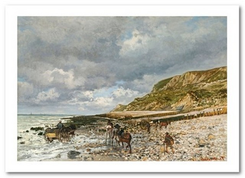  «Открытка Claude Monet - Horses at La Pointe de la Hève (CM166)», бренда Artistic Card - фото №1 - миниатюра