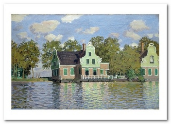 «Открытка Claude Monet - Houses by the Bank of the River Zaan (CM55)», бренда Artistic Card - фото №1 - миниатюра