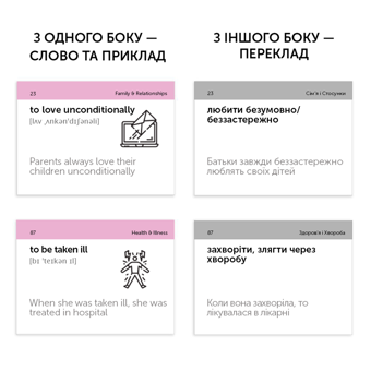 Бумажная книга «Картки для вивчення англійських слів. Collocations/Колокації B1 (500 флеш-карток)» - фото №2 - миниатюра