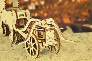 «Механический 3D пазл WOODEN.CITY Колесница да Винчи (WDC302)», бренда WOODEN.CITY - фото №6 - миниатюра