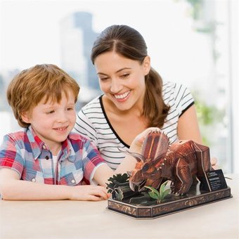  «Тривимірна головоломка-конструктор CubicFun National Geographic Dino Трицератопс (DS1052h)», бренда CubicFun - фото №5 - миниатюра