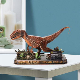  «Тривимірна головоломка-конструктор CubicFun National Geographic Dino Велоцираптор», бренда CubicFun - фото №3 - миниатюра