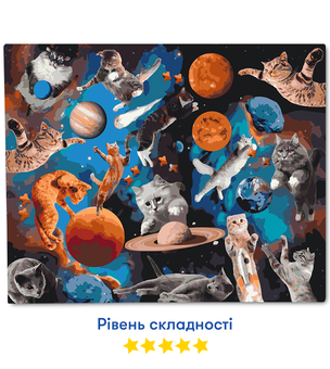 «Картина за номерами Orner Котики у вiдкритому космосi (orner-1471)», бренда Orner - фото №3 - миниатюра