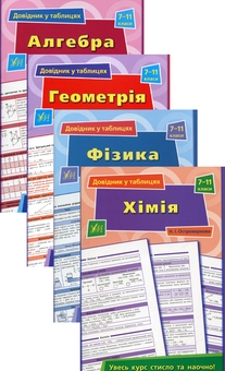 Бумажная книга «Довідник у таблицях. 7–11 класи (комплект із 4 книг)», авторов Александр Роганин, Наталья Столяревская, Наталья Островерховая - фото №1 - миниатюра