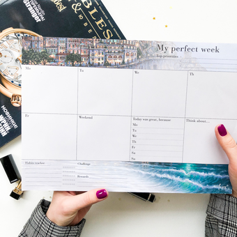 «Еженедельник LifeFLUX Weekly planner My perfect day Вдохновляющий (LFWEUPSW005)», бренда LifeFLUX - фото №2 - миниатюра