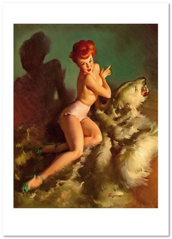  «Открытка Gil Elvgren — He Almost Scared Me Out of My Skin! (GE22)», бренда Artistic Card - фото №1 - миниатюра