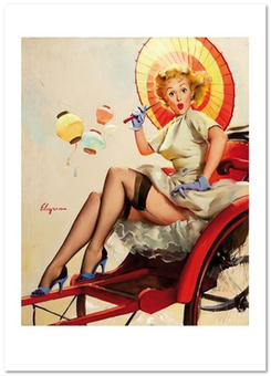 «Открытка Gil Elvgren — Something's Bothering You (What's Wrong) (GE32)», бренда Artistic Card - фото №1 - миниатюра