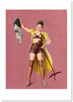  «Открытка Gil Elvgren — Miss-Placed Confidence (GE33)», бренда Artistic Card - фото №1 - миниатюра