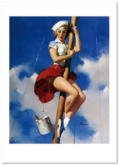«Листівка Gil Elvgren — Sitting Pretty (GE38)», бренду Artistic Card - фото №1 - мініатюра