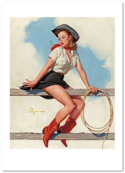  «Открытка Gil Elvgren — Hi-Ho, Silver, Brown & Bigelow calendar illustration (GE46)», бренда Artistic Card - фото №1 - миниатюра