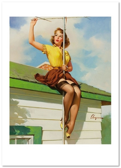  «Открытка Gil Elvgren — On the House (GE55)», бренда Artistic Card - фото №1 - миниатюра
