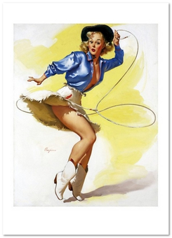 «Открытка Gil Elvgren — On Her Toes (GE57)», бренда Artistic Card - фото №1 - миниатюра
