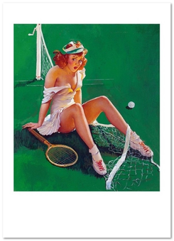  «Открытка Gil Elvgren — Net Results, Brown & Bigelow calendar illustration (GE58)», бренда Artistic Card - фото №1 - миниатюра
