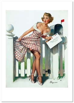 «Открытка Gil Elvgren — Miss Sylvania's Mishap (GE61)», бренда Artistic Card - фото №1 - миниатюра