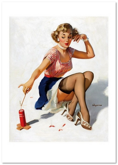 «Открытка Gil Elvgren — Looking for Trouble (GE70)», бренда Artistic Card - фото №1 - миниатюра