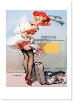 «Открытка Gil Elvgren — Up in the Air (Whooooooosh!) (GE78)», бренда Artistic Card - фото №1 - миниатюра