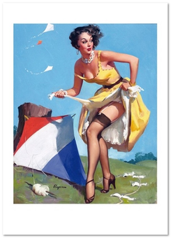 «Листівка Gil Elvgren — The Final Touch (Keep 'Em Flying) (GE85)», бренду Artistic Card - фото №1 - мініатюра
