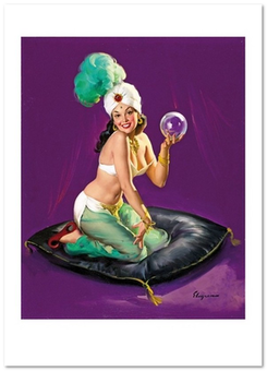 «Открытка Gil Elvgren — I'm a Happy Medium (GE86)», бренда Artistic Card - фото №1 - миниатюра