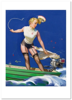 «Открытка Gil Elvgren — A Fast Takeoff (A Speedy Takeoff) (GE90)», бренда Artistic Card - фото №1 - миниатюра