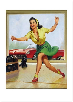 «Листівка Gil Elvgren — Bowling (GE94)», бренду Artistic Card - фото №1 - мініатюра