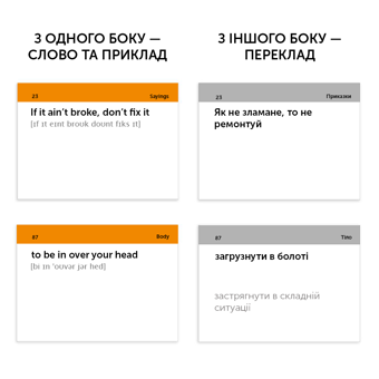 Паперова книга «English Idioms B2-C1. Картки для вивчення англійських слів» - фото №4 - мініатюра