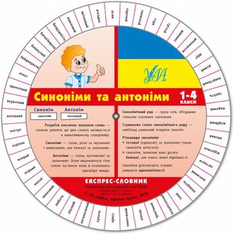 Бумажная книга «Експрес-словник. Синоніми та антоніми. 1-4 класи» - фото №1 - миниатюра