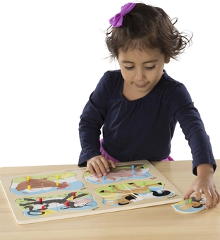  «Деревянные пазлы 4 в 1 Melissa & Doug Ферма (MD9858)», бренда Melissa & Doug - фото №3 - миниатюра
