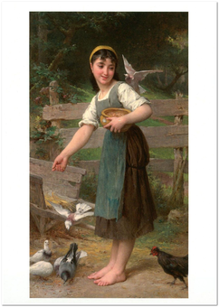 «Открытка Emile Munier — Feeding the Doves (EMU04)», бренда Artistic Card - фото №1 - миниатюра