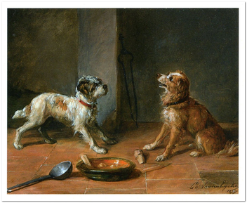 «Открытка Charles van den Eycken — Two Dogs (CE24)», бренда Artistic Card - фото №1 - миниатюра