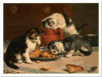  «Открытка Charles van den Eycken — Kittens Take the Afternoon Snack (CE22)», бренда Artistic Card - фото №1 - миниатюра