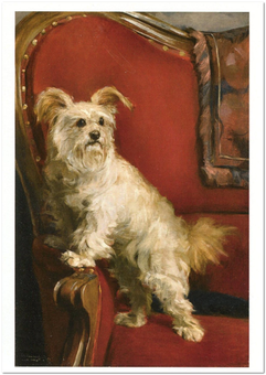 «Открытка Charles van den Eycken — Toy Terrier on a Red Chair (CE18)», бренда Artistic Card - фото №1 - миниатюра