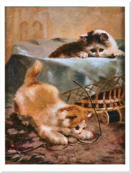  «Открытка Charles van den Eycken — Kittens with Glasses (CE14)», бренда Artistic Card - фото №1 - миниатюра