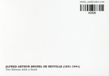  «Открытка Alfred-Arthur Brunel de Neuville — Two Kittens with a Snail (AN06)», бренда Artistic Card - фото №2 - миниатюра