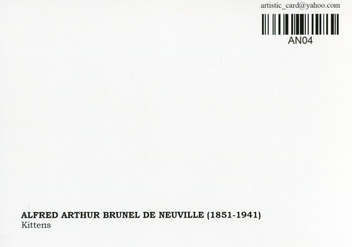 «Открытка Alfred-Arthur Brunel de Neuville — Kittens (AN04)», бренда Artistic Card - фото №2 - миниатюра