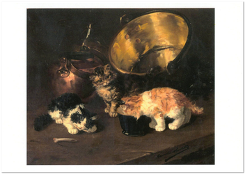  «Открытка Alfred-Arthur Brunel de Neuville — Kittens in the Kitchen (AN02)», бренда Artistic Card - фото №1 - миниатюра