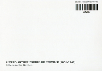  «Открытка Alfred-Arthur Brunel de Neuville — Kittens in the Kitchen (AN02)», бренда Artistic Card - фото №2 - миниатюра