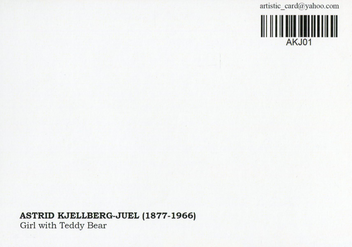 «Открытка Astrid Kjellberg-Juel — Girl with Teddy Bear (AKJ01)», бренда Artistic Card - фото №2 - миниатюра